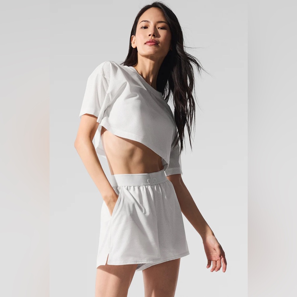 Alo Yoga White Mesh Mirage Short XS